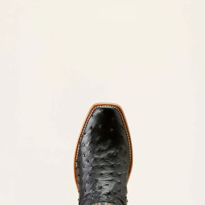Western Boots Men Ariat Futurity Done Right Cowboy Boot Black Full Quill Ostrichinkwell