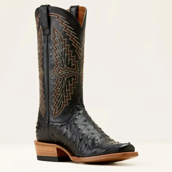 Western Boots Men Ariat Futurity Done Right Cowboy Boot Black Full Quill Ostrichinkwell