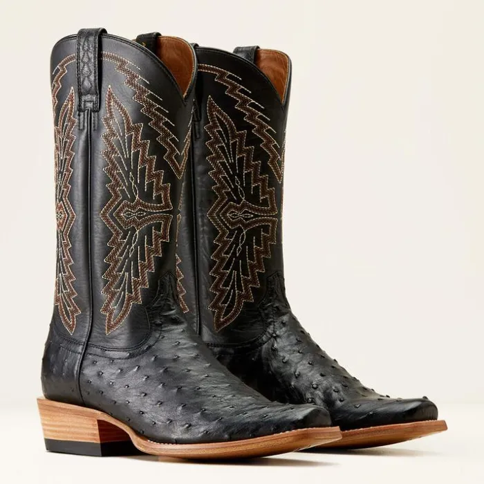 Western Boots Men Ariat Futurity Done Right Cowboy Boot Black Full Quill Ostrichinkwell