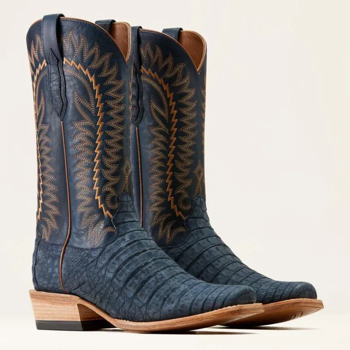 Western Boots Men Ariat Futurity Finalist Cowboy Boot Navy Sueded Caiman Bellypremium Denim Western Boots Men Ariat Futurity Finalist Cowboy Boot Navy Sueded Caiman Bellypremium Denim