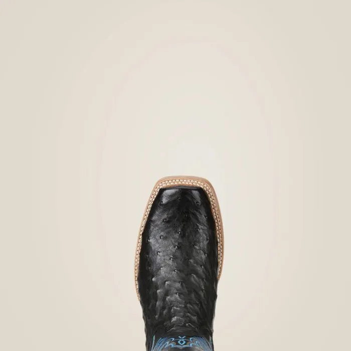 Western Boots Men Ariat Relentless All Around Western Boot Black Full Quill Ostrich