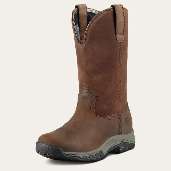 Western Boots Women Ariat Terrain Pull On Waterproof Boot Distressed Brown