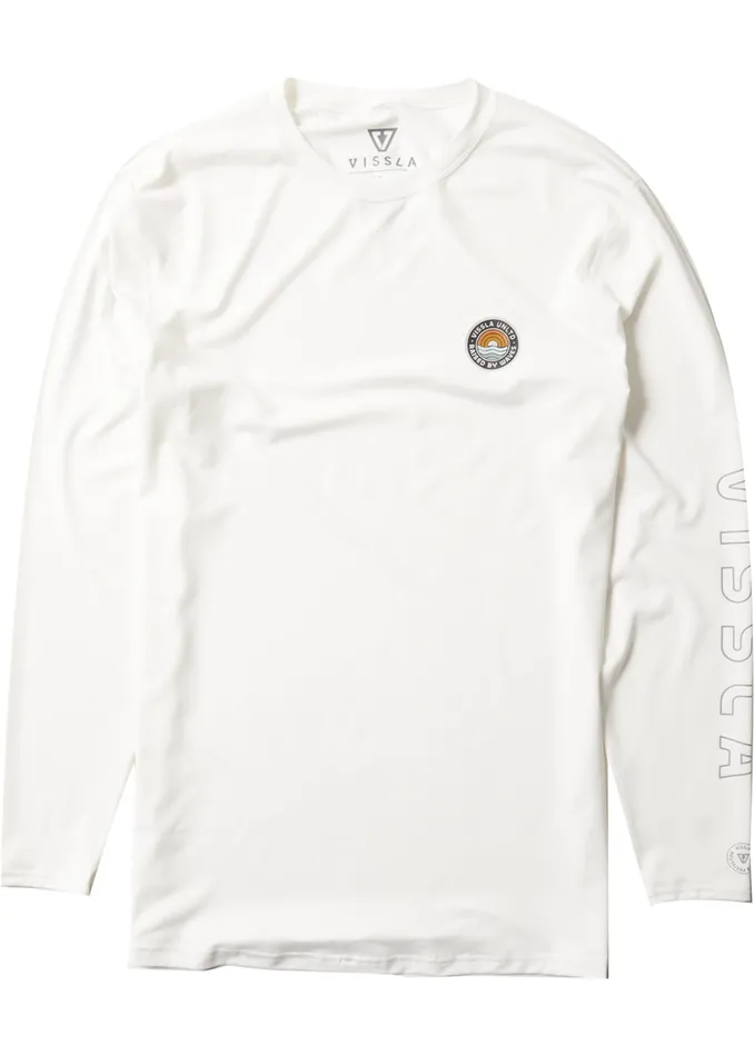 Wetsuit Tops and Lycra Men Easy Seas Eco Long Sleeve Lycra Rash Guard White Vissla Wetsuit Tops and Lycra Men Easy Seas Eco Long Sleeve Lycra Rash Guard White Vissla