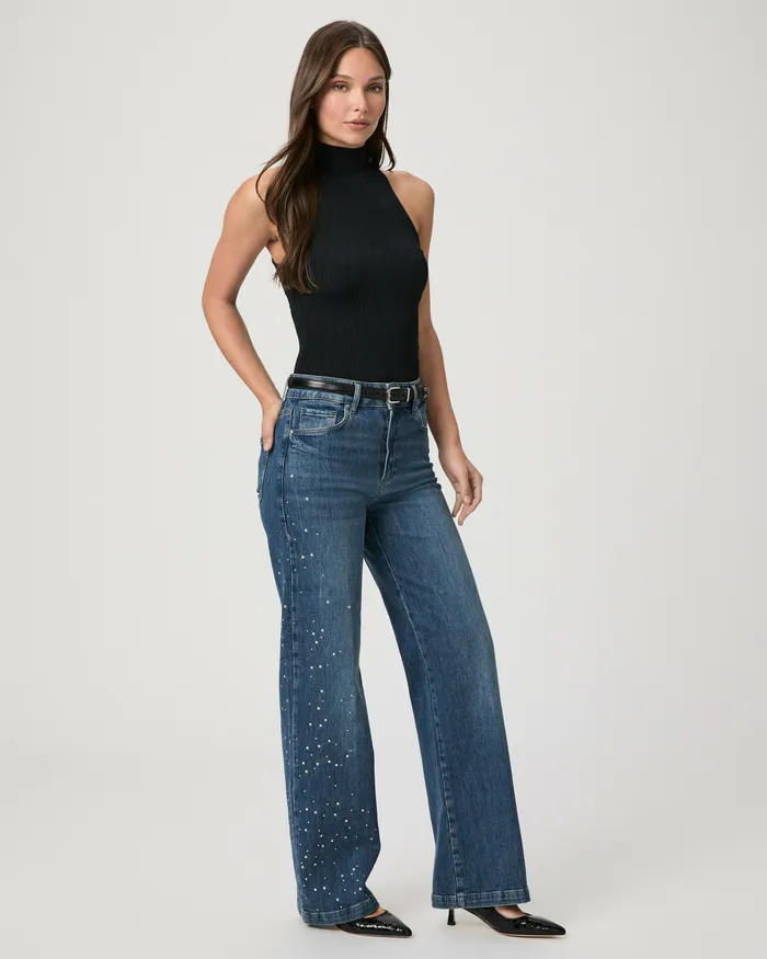 Wide Leg Sasha 32 Inch Wide Leg Jean 8211 Laurena Embellished 8211 PAIGE Women