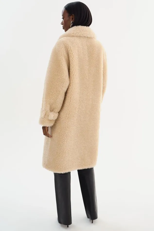 Women ADINA Sherpa Coat Beige LAMARQUE Sherpa Women ADINA Sherpa Coat Beige LAMARQUE Sherpa