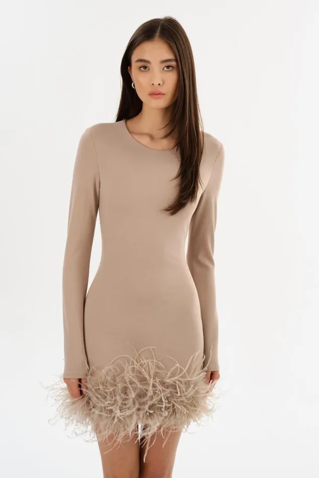 Women BAHIRA Mini Dress Champagne LAMARQUE Dresses Women BAHIRA Mini Dress Champagne LAMARQUE Dresses