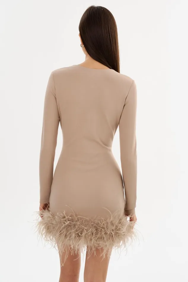 Women BAHIRA Mini Dress Champagne LAMARQUE Dresses Women BAHIRA Mini Dress Champagne LAMARQUE Dresses