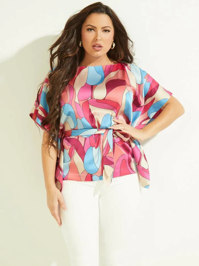 Women Baja Beach Kimono Bold Bloom Tops GUESS