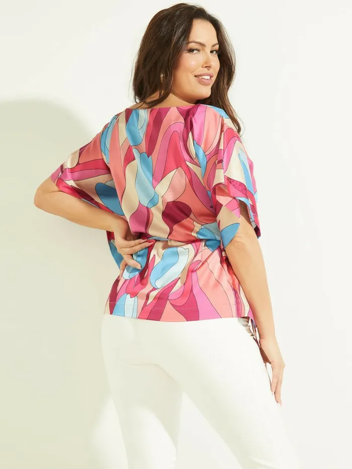 Women Baja Beach Kimono Bold Bloom Tops GUESS