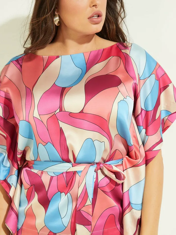 Women Baja Beach Kimono Bold Bloom Tops GUESS