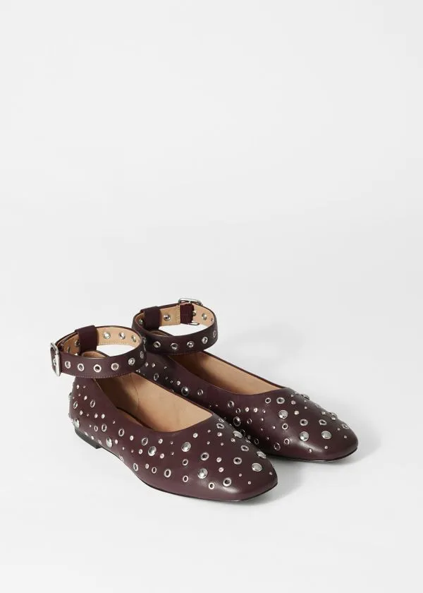 Women Ballerinas and Other Stories Embellished Ballet Flats Burgundy Women Ballerinas and Other Stories Embellished Ballet Flats Burgundy