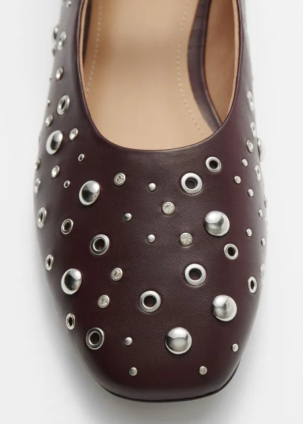 Women Ballerinas and Other Stories Embellished Ballet Flats Burgundy Women Ballerinas and Other Stories Embellished Ballet Flats Burgundy