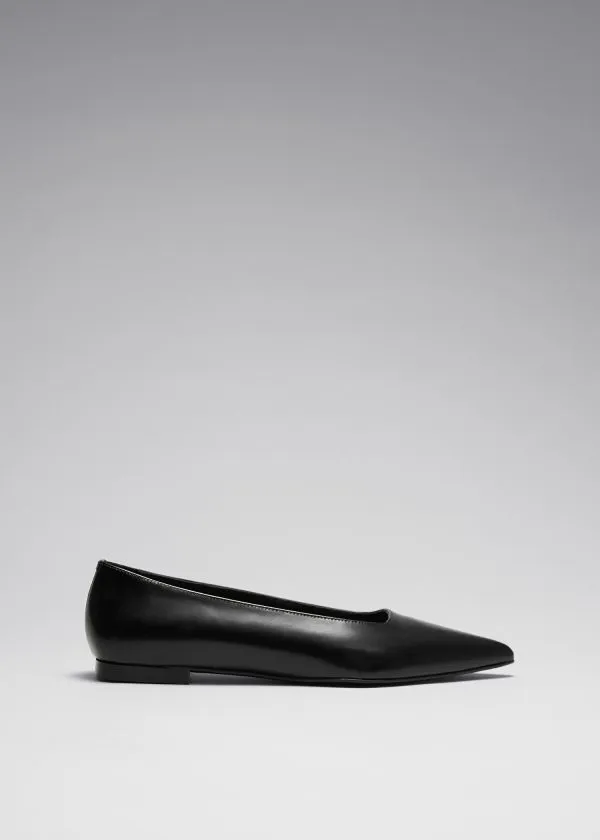 Women Ballerinas and Other Stories PointToe Ballet Flats Black