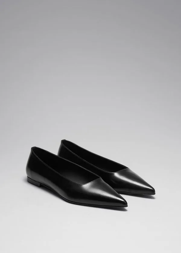 Women Ballerinas and Other Stories PointToe Ballet Flats Black