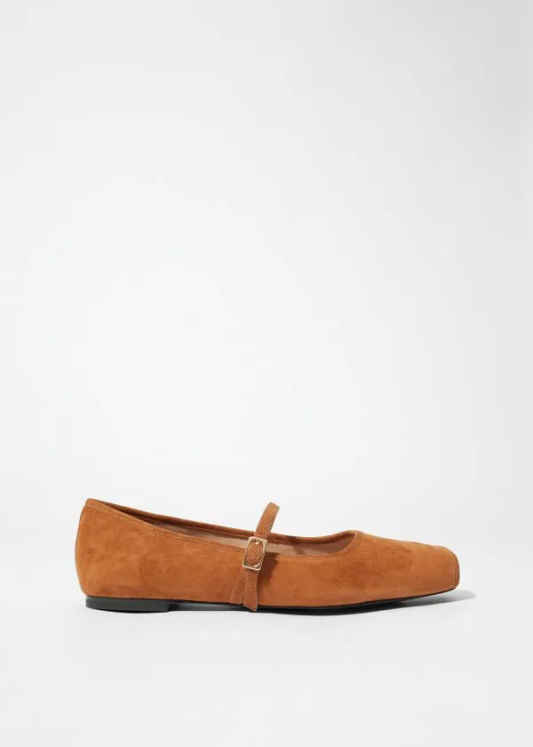 Women Ballerinas and Other Stories SquareToe Ballet Flats Brown Suede