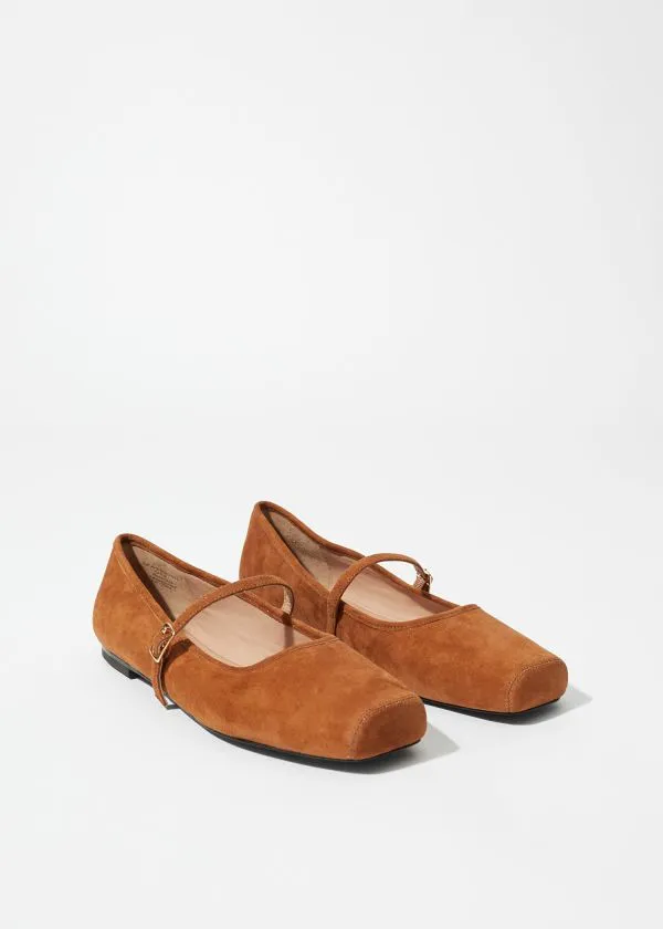 Women Ballerinas and Other Stories SquareToe Ballet Flats Brown Suede Women Ballerinas and Other Stories SquareToe Ballet Flats Brown Suede