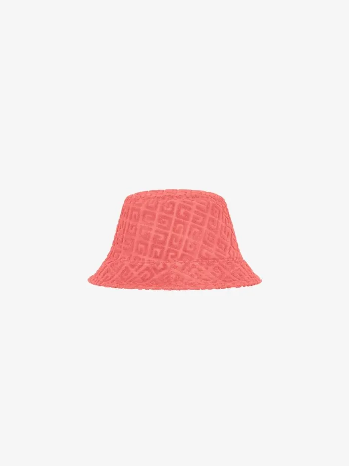 Women Beanies and Caps Givenchy GIVENCHY Bucket Hat In 4G Cotton Towelling Coral Women Beanies and Caps Givenchy GIVENCHY Bucket Hat In 4G Cotton Towelling Coral