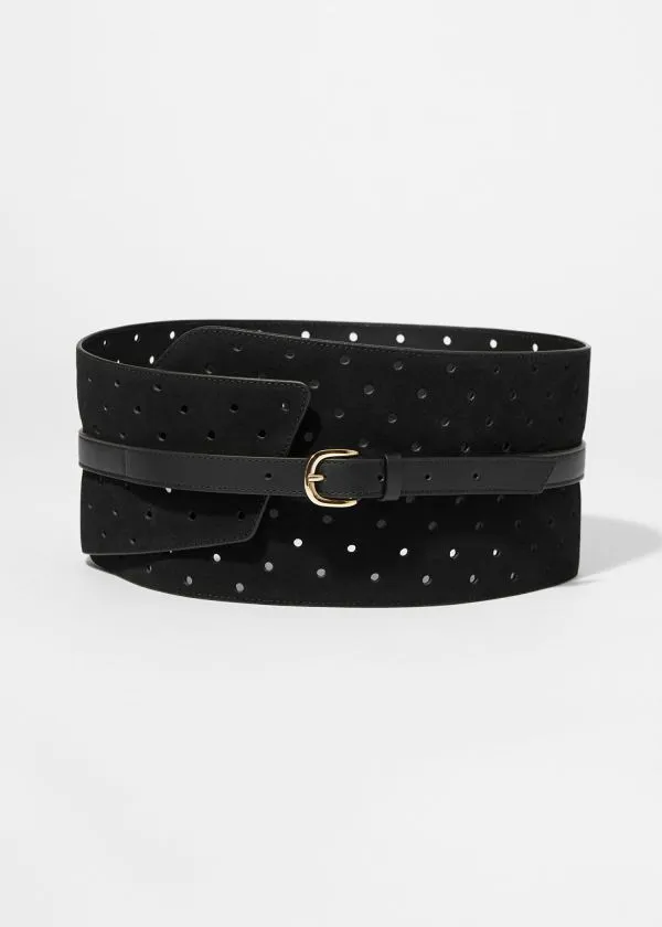Women Belts and Other Stories Asymmetric Corset Belt Black