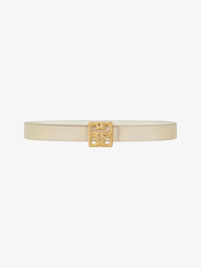 Women Belts Givenchy 4G Liquid Reversible Belt In Box Leather Natural Beige