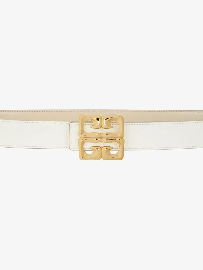Women Belts Givenchy 4G Liquid Reversible Belt In Box Leather Natural Beige Women Belts Givenchy 4G Liquid Reversible Belt In Box Leather Natural Beige