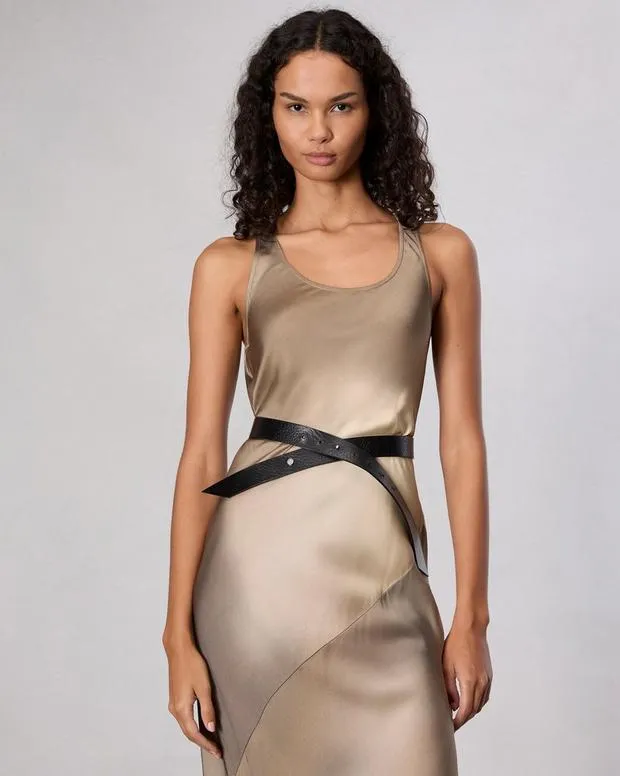 Women Belts rag and bone Zoe Leather Wrap Belt Black