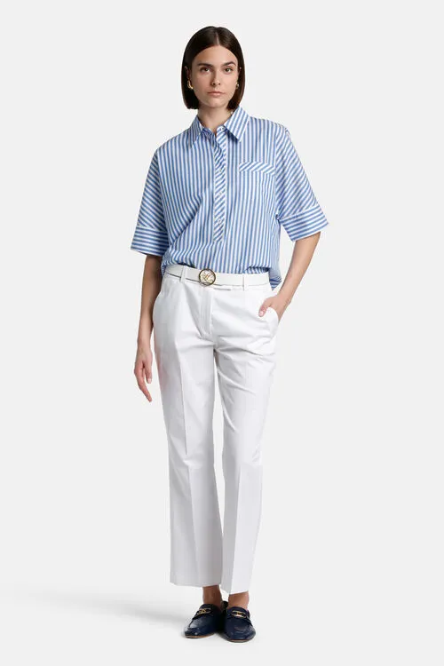 Women Bengalina Bengalina Light BlueWhite Blouses and Shirts Luisa Spagnoli Women Bengalina Bengalina Light BlueWhite Blouses and Shirts Luisa Spagnoli