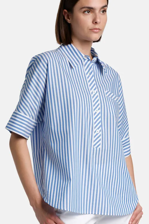 Women Bengalina Bengalina Light BlueWhite Blouses and Shirts Luisa Spagnoli Women Bengalina Bengalina Light BlueWhite Blouses and Shirts Luisa Spagnoli