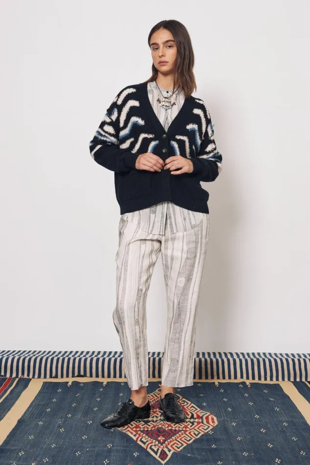 Women Black Chalk Accra Cardigan Raquel Allegra Sweaters and Knits