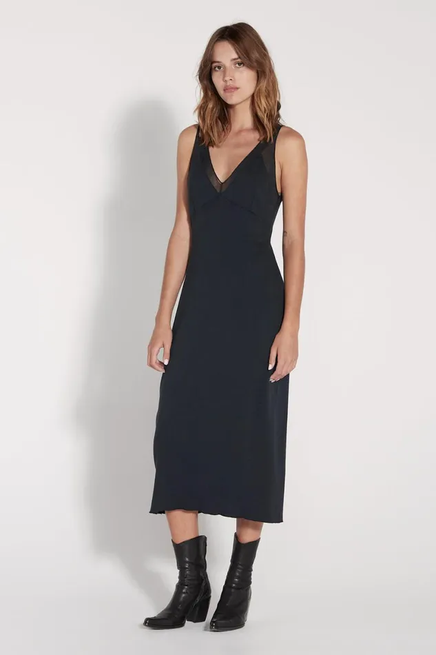 Women Black Cotton Mesh Poppy Dress Raquel Allegra Dresses