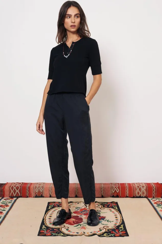 Women Black Fez Pant Raquel Allegra Bottoms