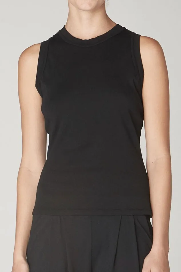 Women Black Leigh Tank Raquel Allegra Tops