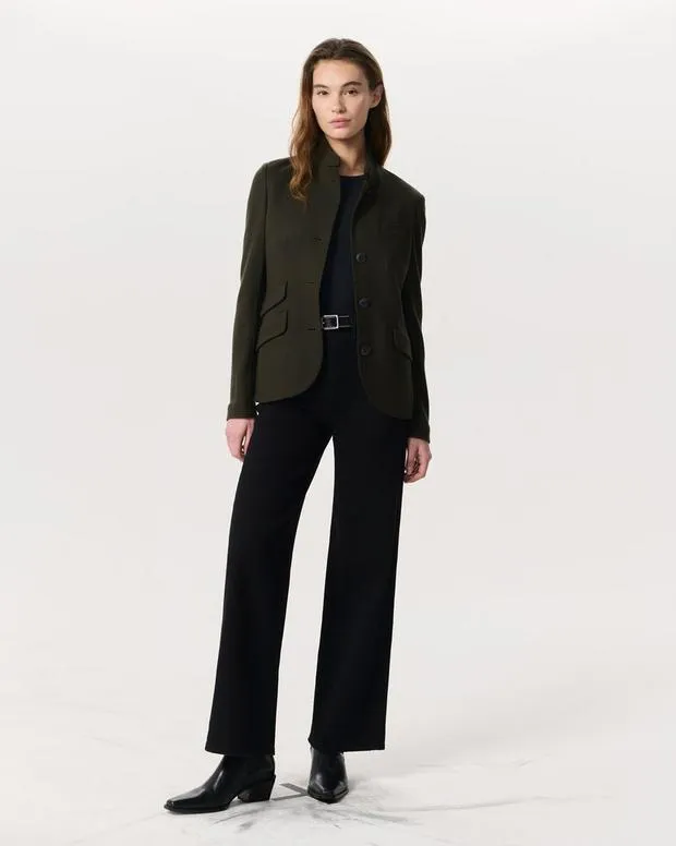 Women Blazers and Vests rag and bone Slade Wool Blazer Army GreenBlack