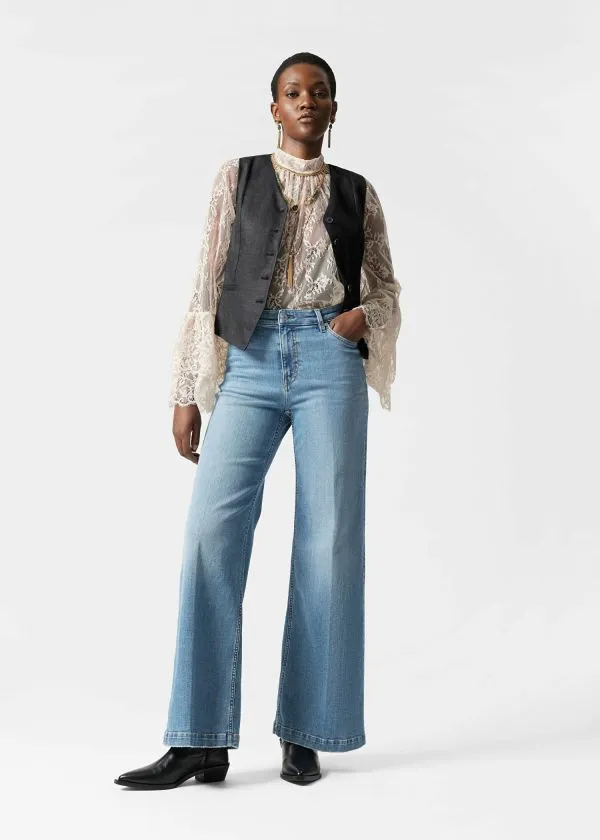 Women Blazers and Waistcoats and Other Stories Tailored Linen Waistcoat Black