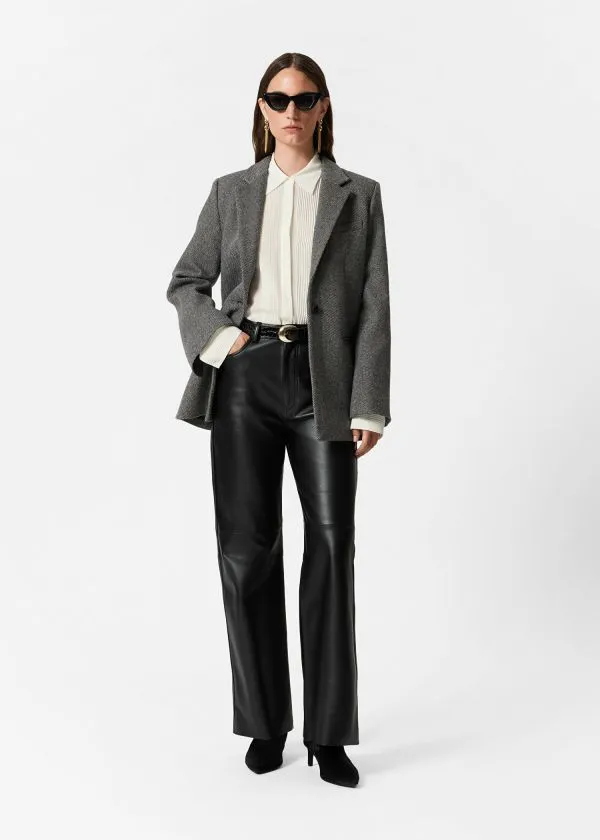 Women Blazers and Waistcoats and Other Stories Wool Blazer Grey Tweed