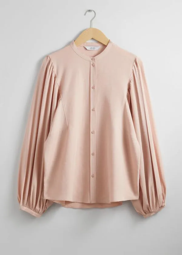 Women Blouses and Shirts and Other Stories PuffSleeve Blouse Beige