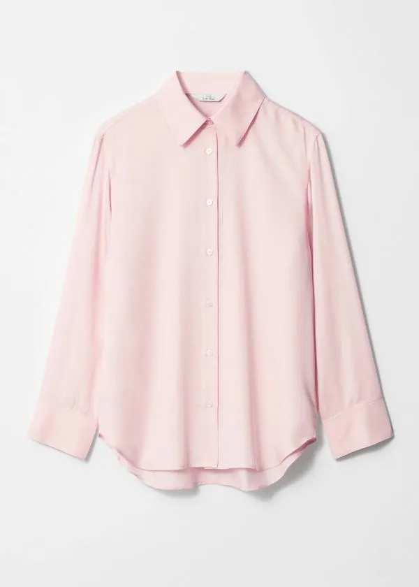Women Blouses and Shirts and Other Stories Satin Shirt Light Pink