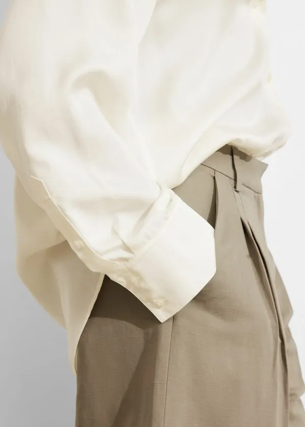 Women Blouses and Shirts and Other Stories Satin Shirt White