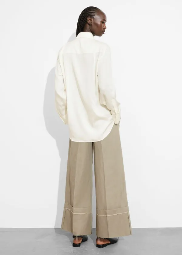 Women Blouses and Shirts and Other Stories Satin Shirt White