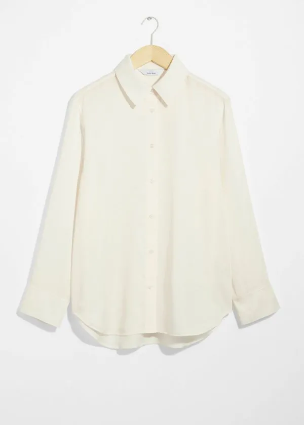 Women Blouses and Shirts and Other Stories Satin Shirt White