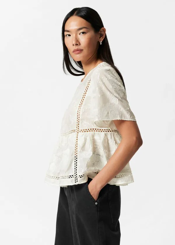Women Blouses and Shirts and Other Stories Textured Top White