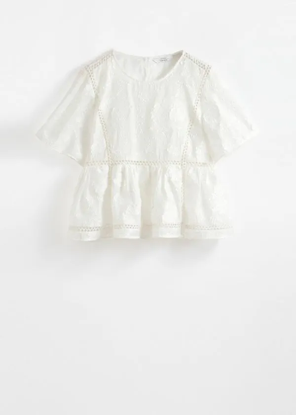 Women Blouses and Shirts and Other Stories Textured Top White