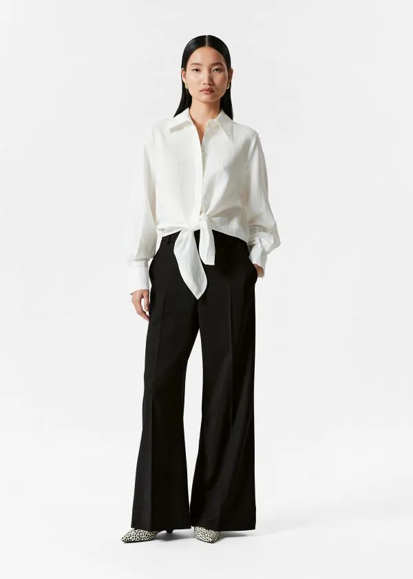 Women Blouses and Shirts and Other Stories TieFront Shirt White