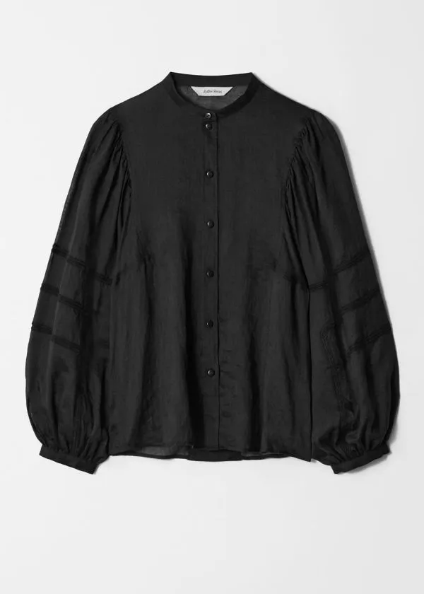 Women Blouses and Shirts and Other Stories Voluminous Sleeve Blouse Black