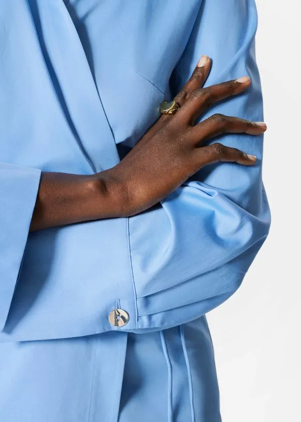Women Blouses and Shirts and Other Stories WrapTie Shirt Mid Blue