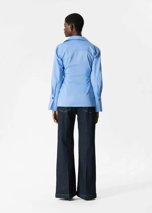 Women Blouses and Shirts and Other Stories WrapTie Shirt Mid Blue