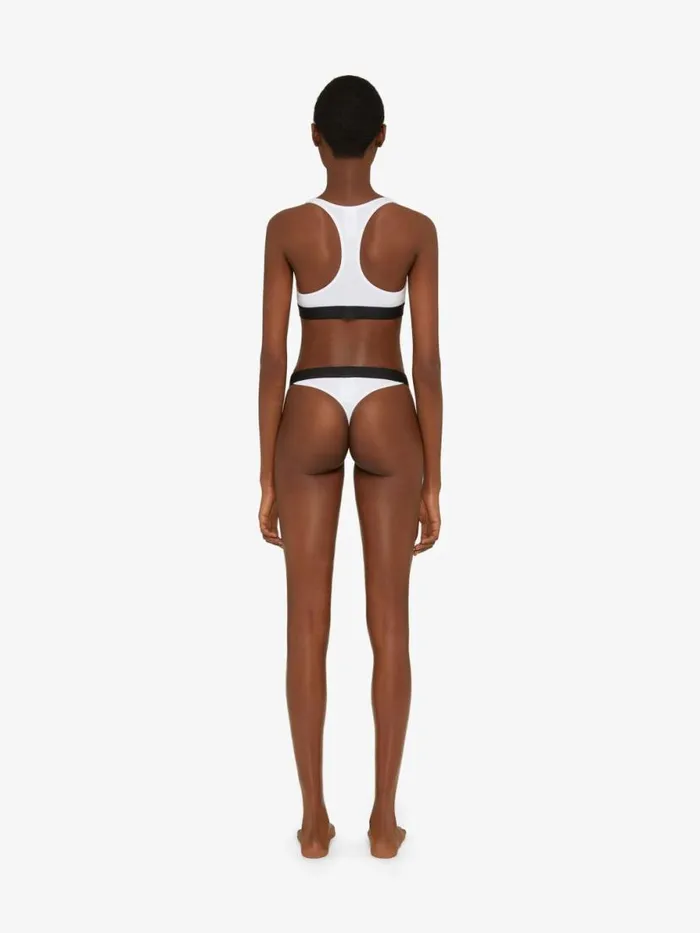 Women Bodysuits and Underwear Givenchy Thong In Jersey Bio With GIVENCHY 4G Signature White