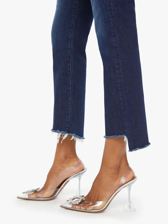 Women Bootcut Mother Denim The Insider Crop Step Fray Wash Off Limits
