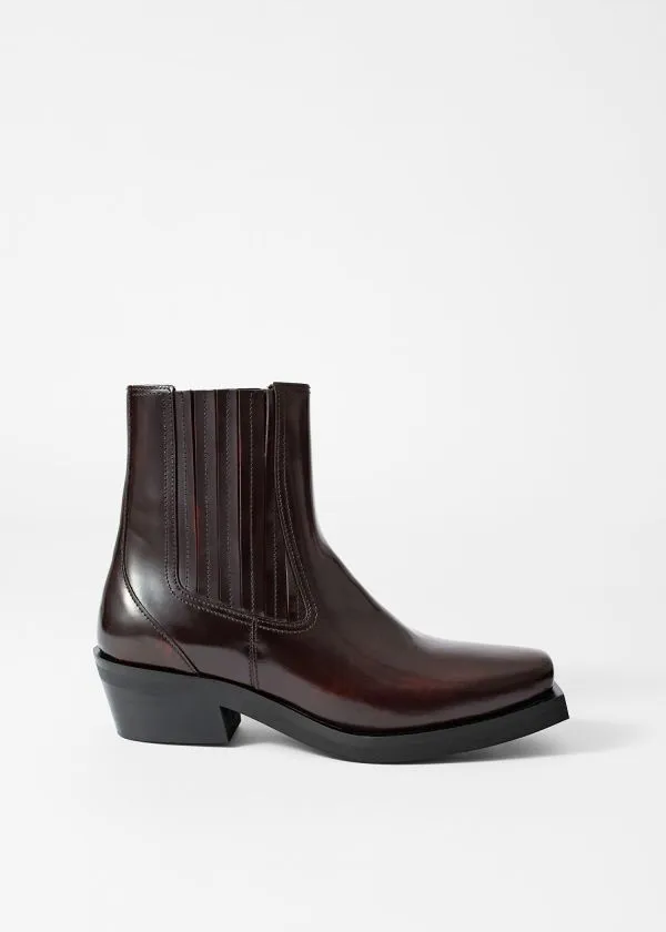 Women Boots and Other Stories Leather Biker Chelsea Boots Burgundy