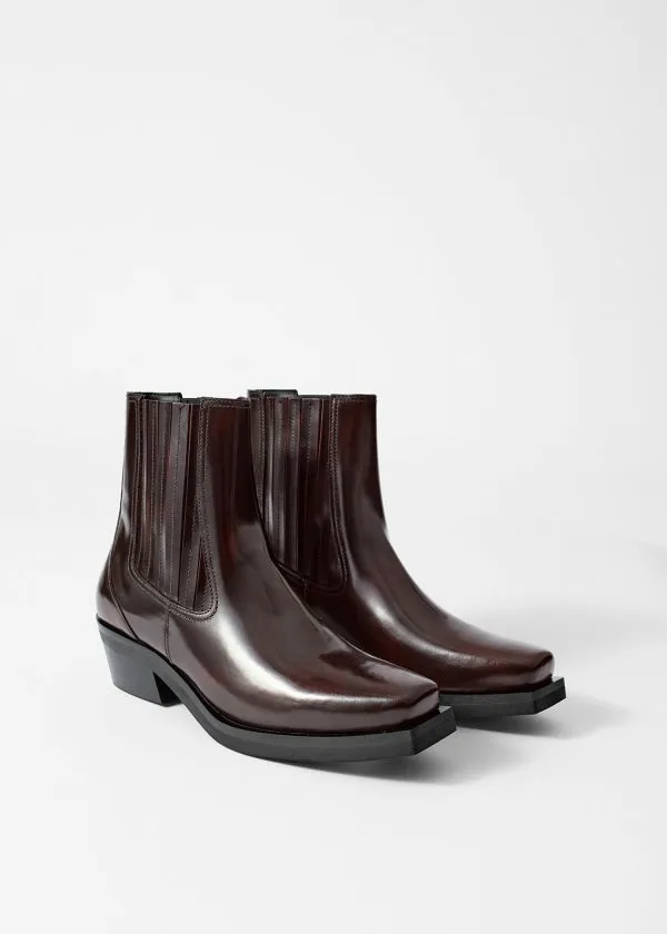Women Boots and Other Stories Leather Biker Chelsea Boots Burgundy