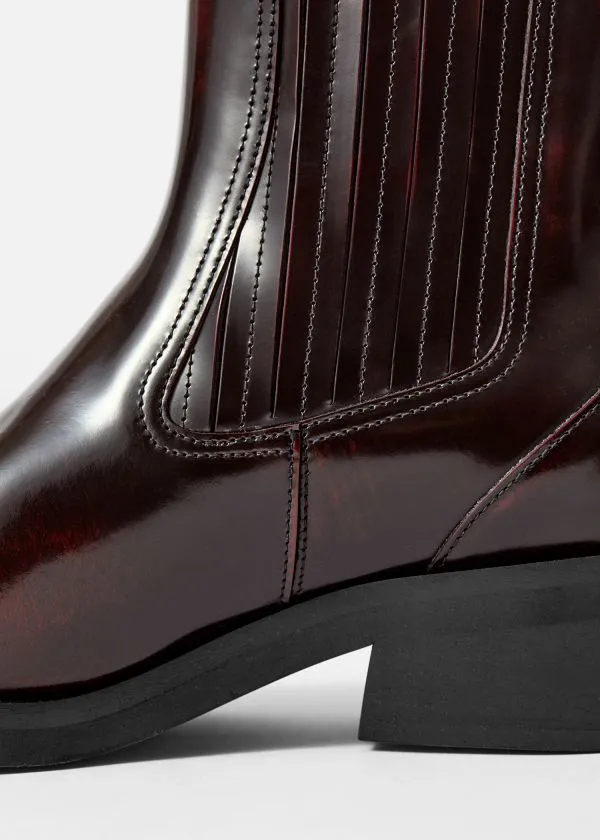Women Boots and Other Stories Leather Biker Chelsea Boots Burgundy